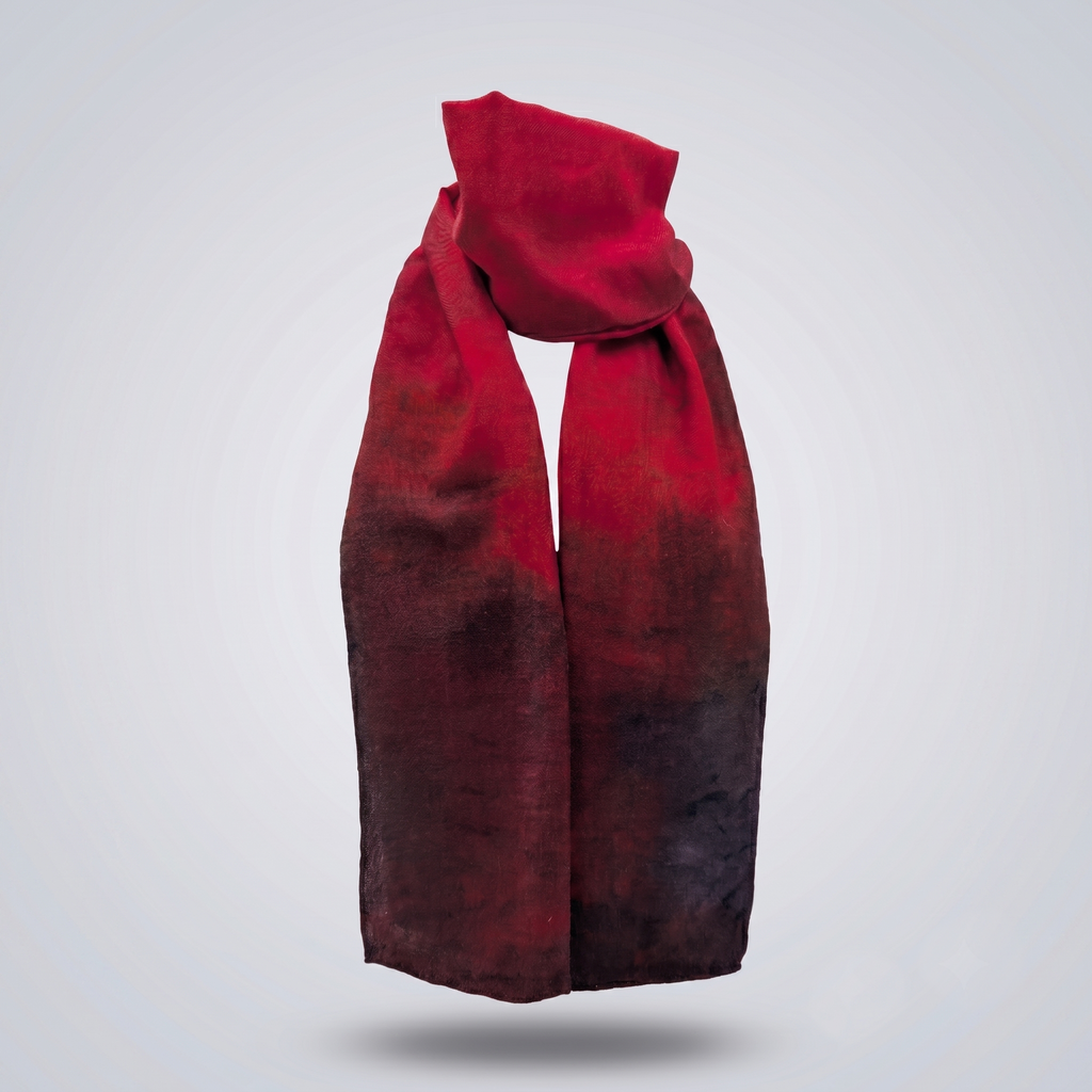 B108 Ember Wool-Silk Scarf | Resonant Bloom Edition
