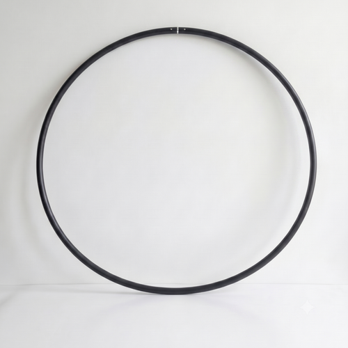 Collapsible dance hoop made from recycled rHDPE - architectural movement object for flow and daily ritual.

