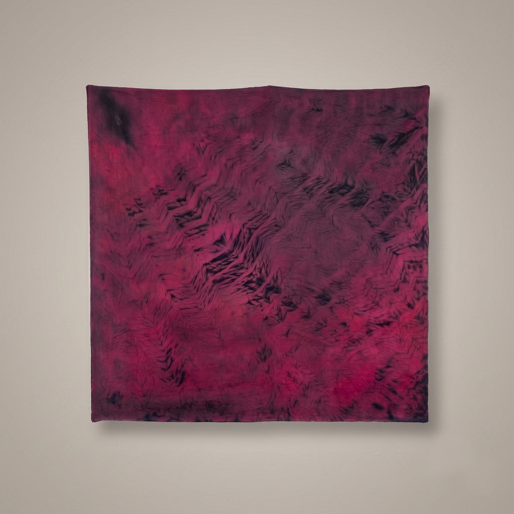 Hand-painted Shibori silk scarf in vibrant artisan dye by B108 Design Sydney