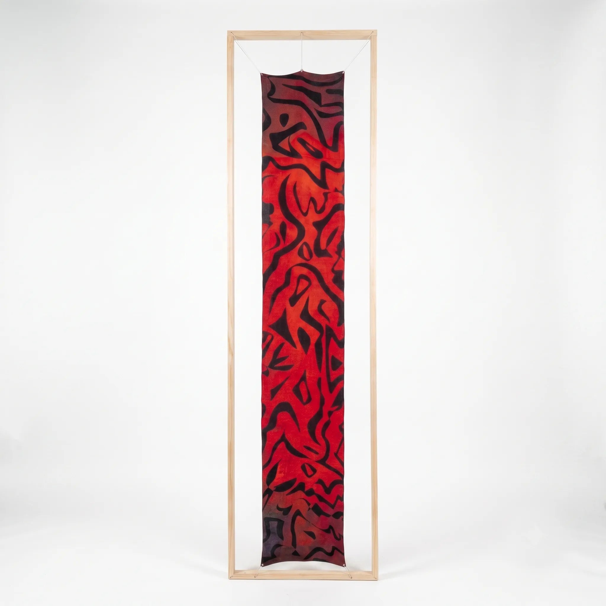 Tectonic Ember Wool-Silk Scarf